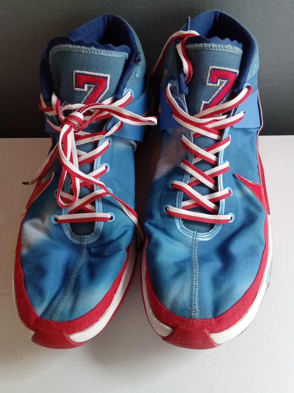 Nike Kids Blue & Red Basketball Shoes with Number 7 Accent